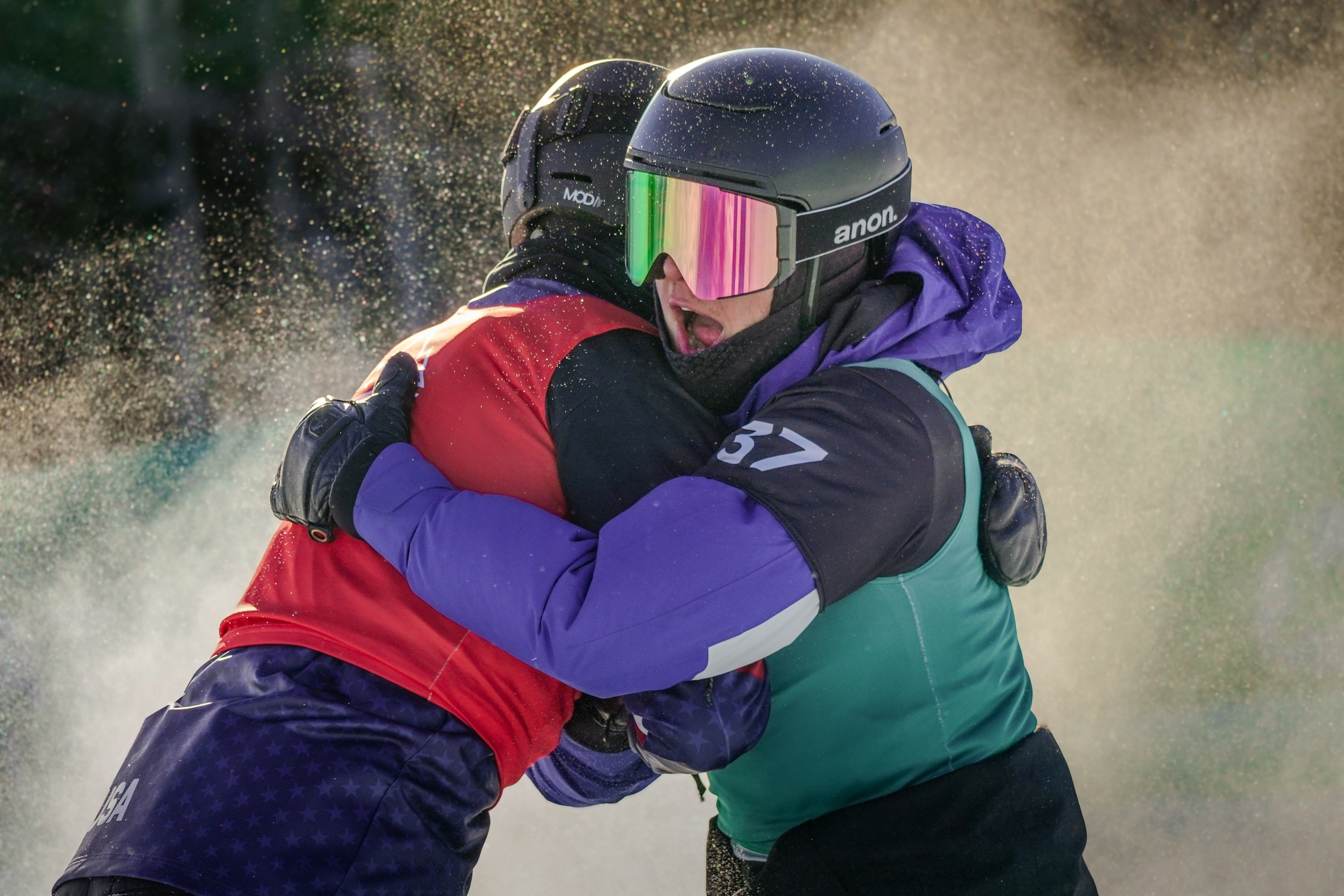 Snowboardcross athlete at the 2025-2026 Snowboardcross Tour in Waterville Valley