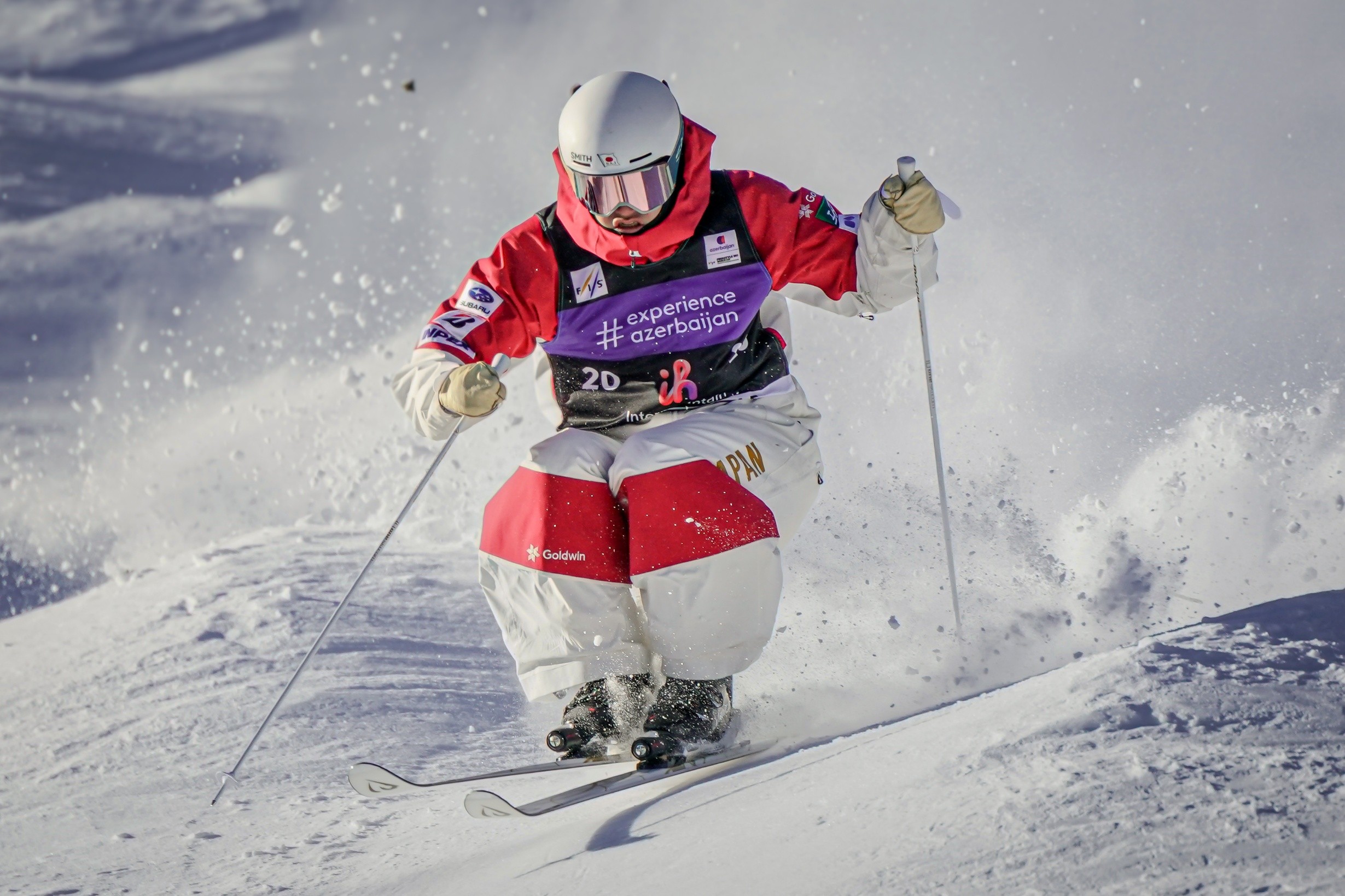 Moguls skier competing at the 2026 FIS Waterville Valley World Cup